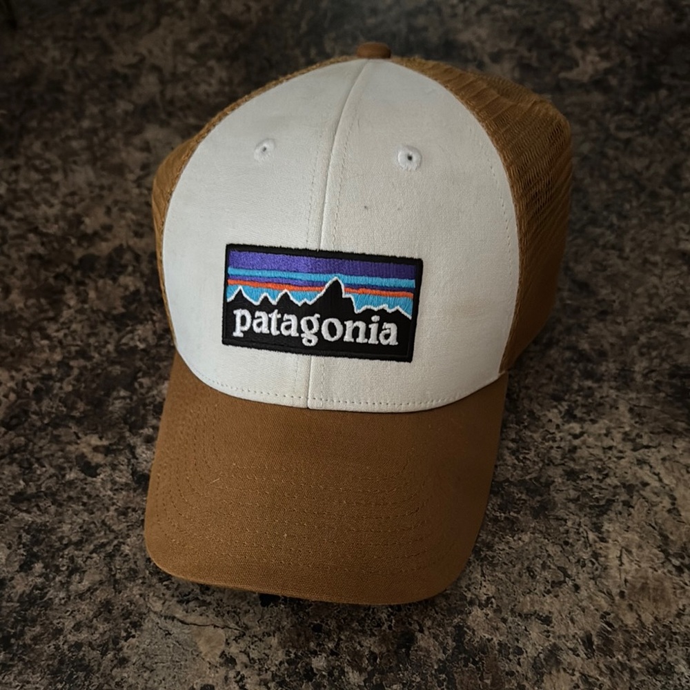 Patagonia Brown and White Trucker Hat